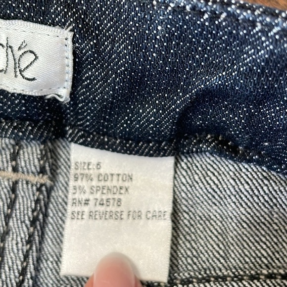 Cache Bootcut Jeans Dark wash Mid rise Gold Accents Womens 6 Y2K Stretchy - Picture 5 of 14